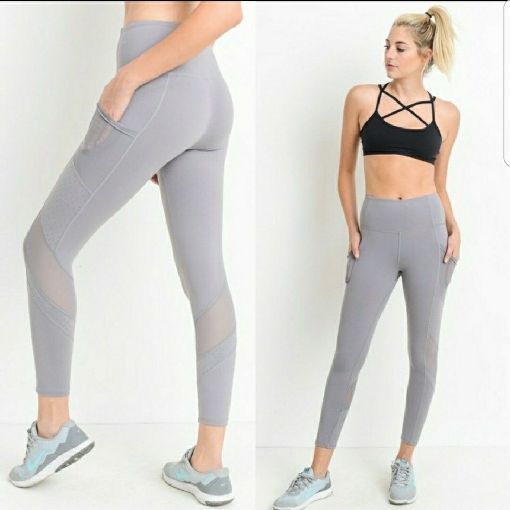 Lavender Highwaist Mesh Workout Legging